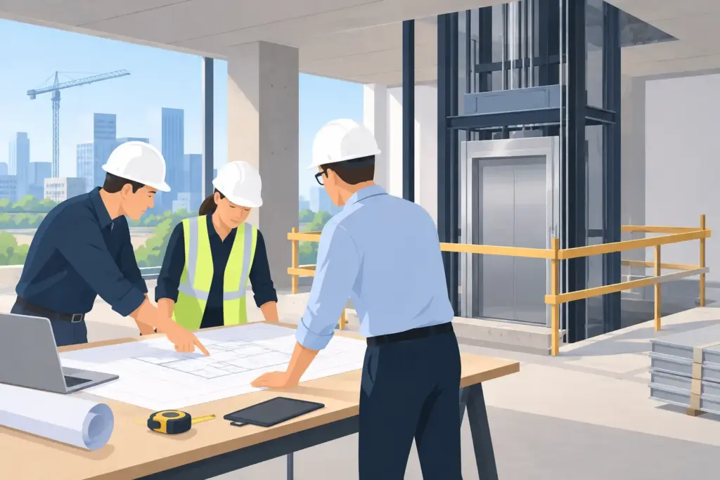 Builder Work Coordination Before Lift Installation